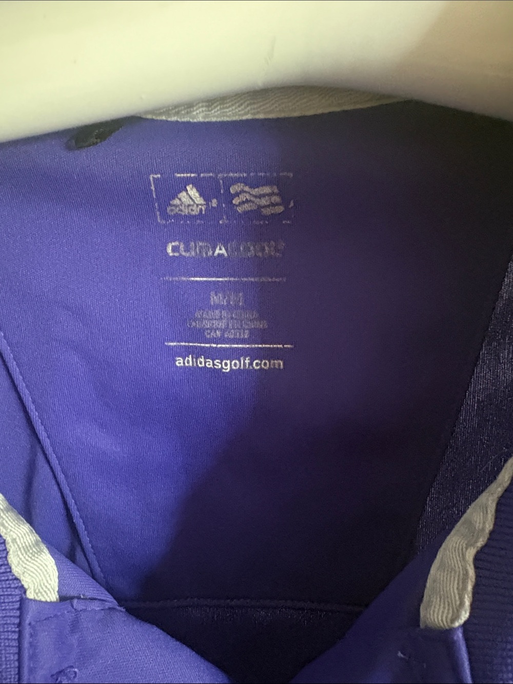 Adidas Men’s Purple Polo with Black Graphic Trim - Picture 2 of 3